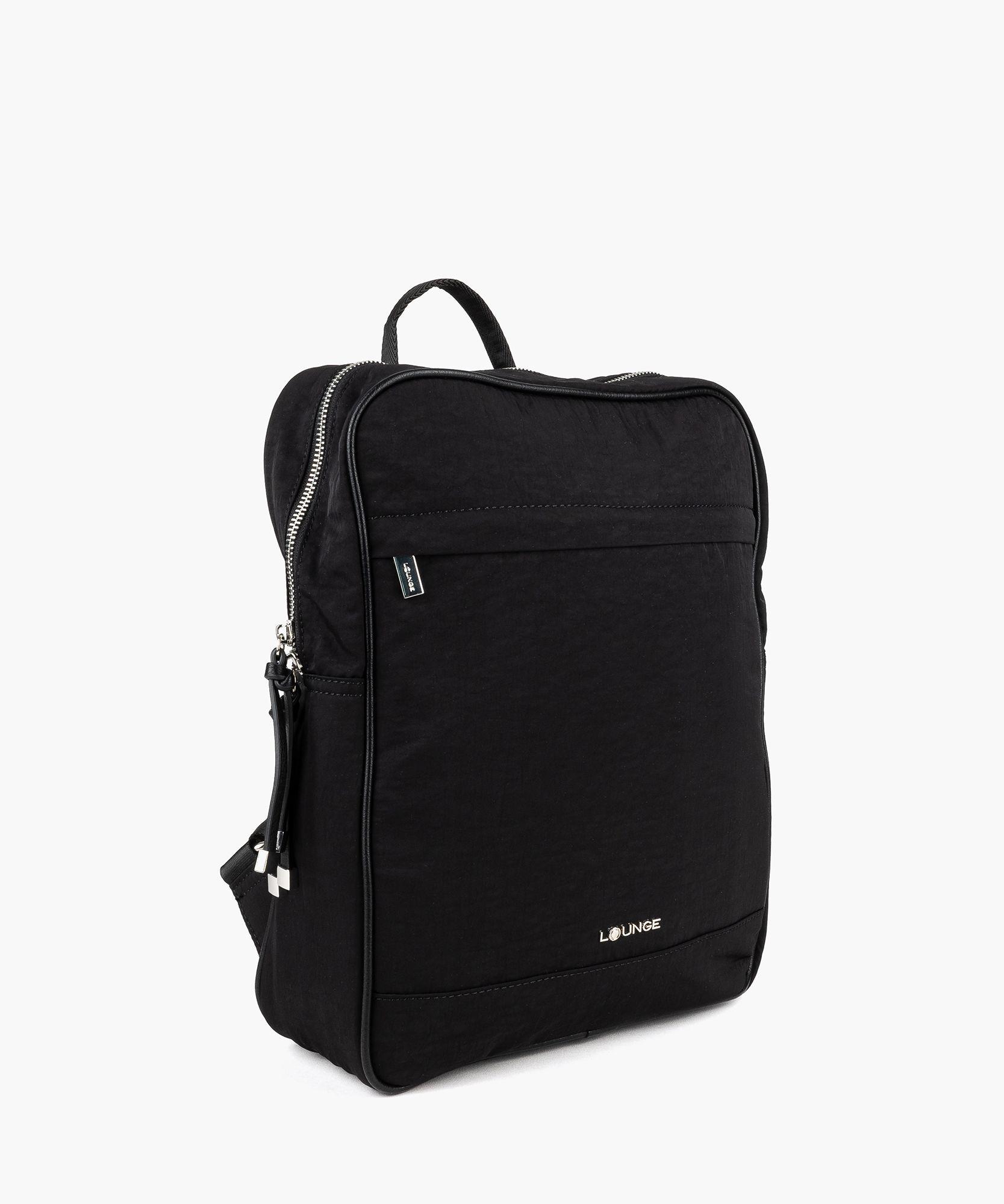 Mochila Nylon Cuadrada Negro-1
