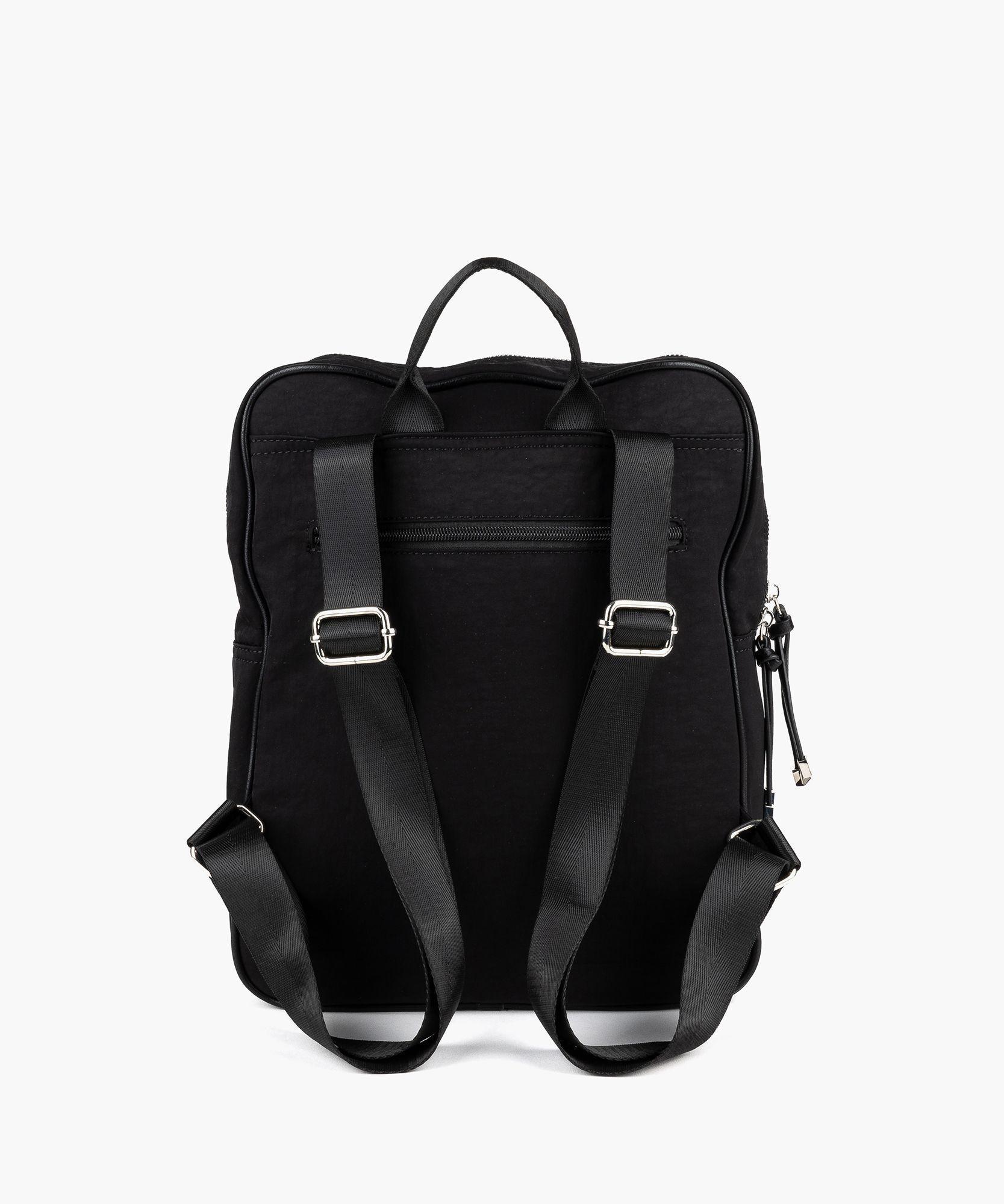 Mochila Nylon Cuadrada Negro-2