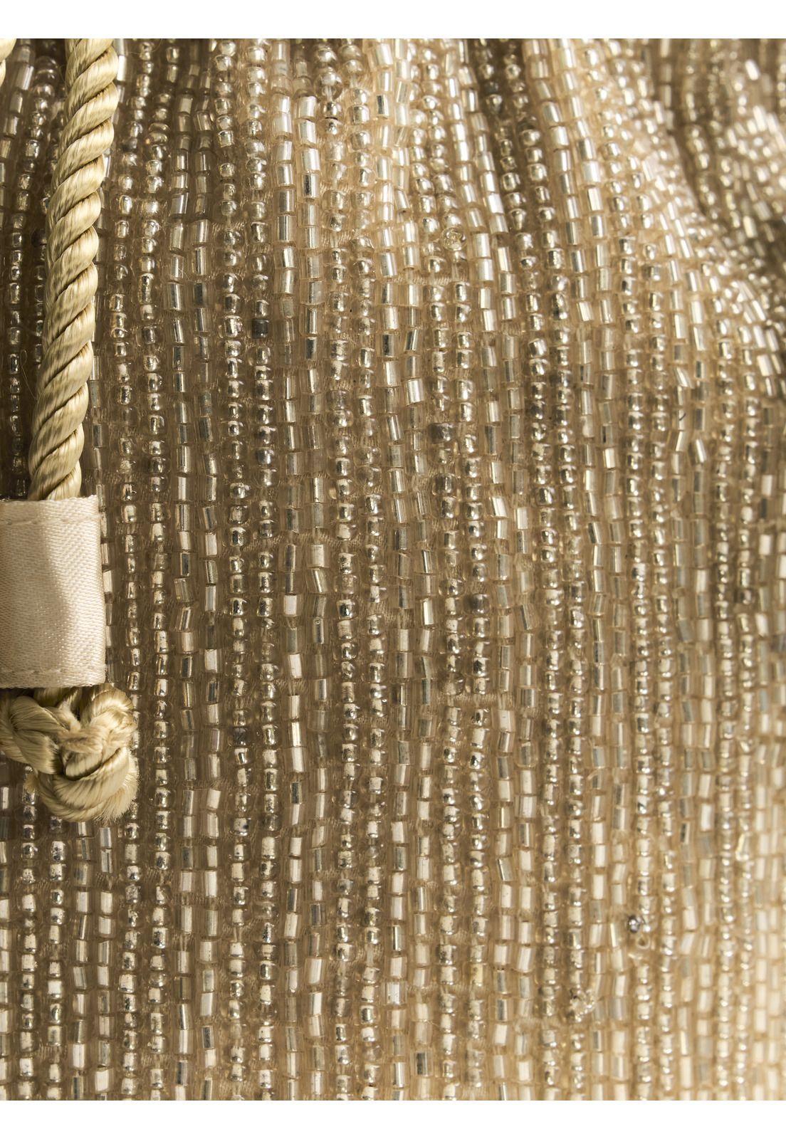 Cartera Bandolera Bucket Mostacillas Dorado-4