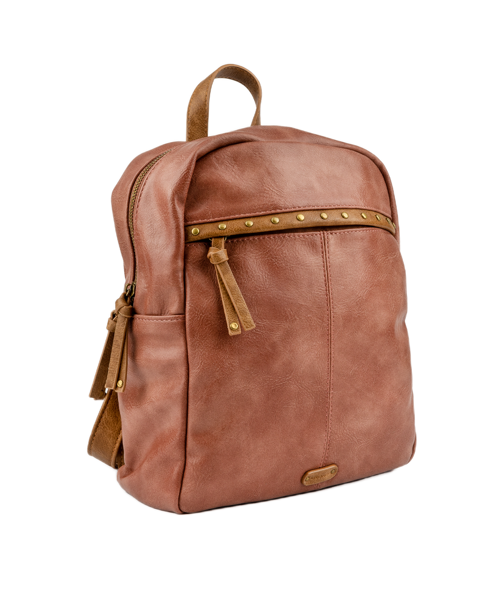 Mochila Mujer Lounge Borde Tachas Terracota-1