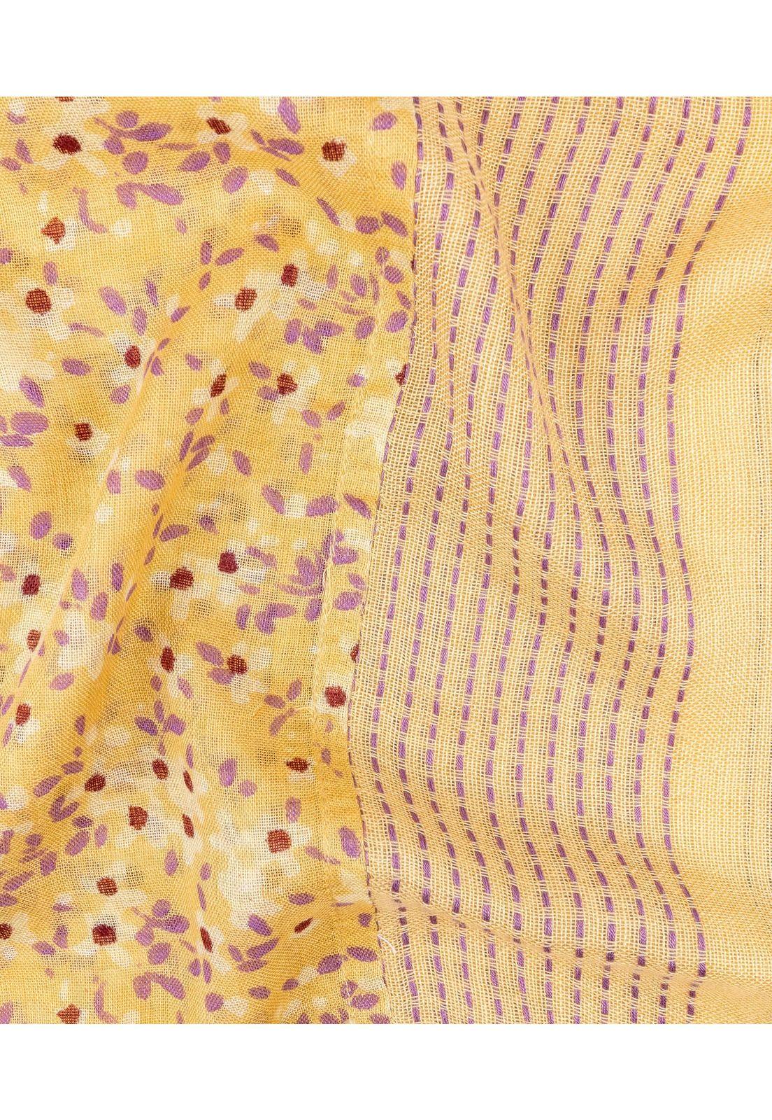 Bufanda Mujer Infinito Flores Amarillo-1