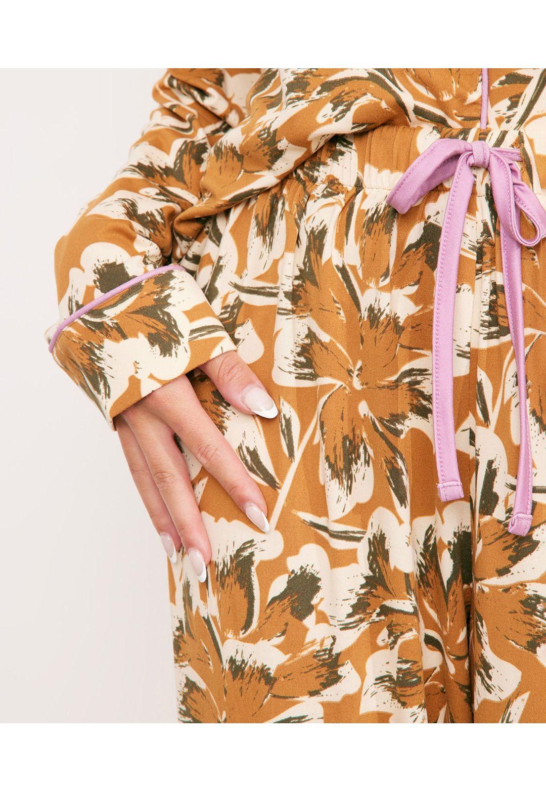 Set Pijama Largo Mustard Gardens Terracota-3