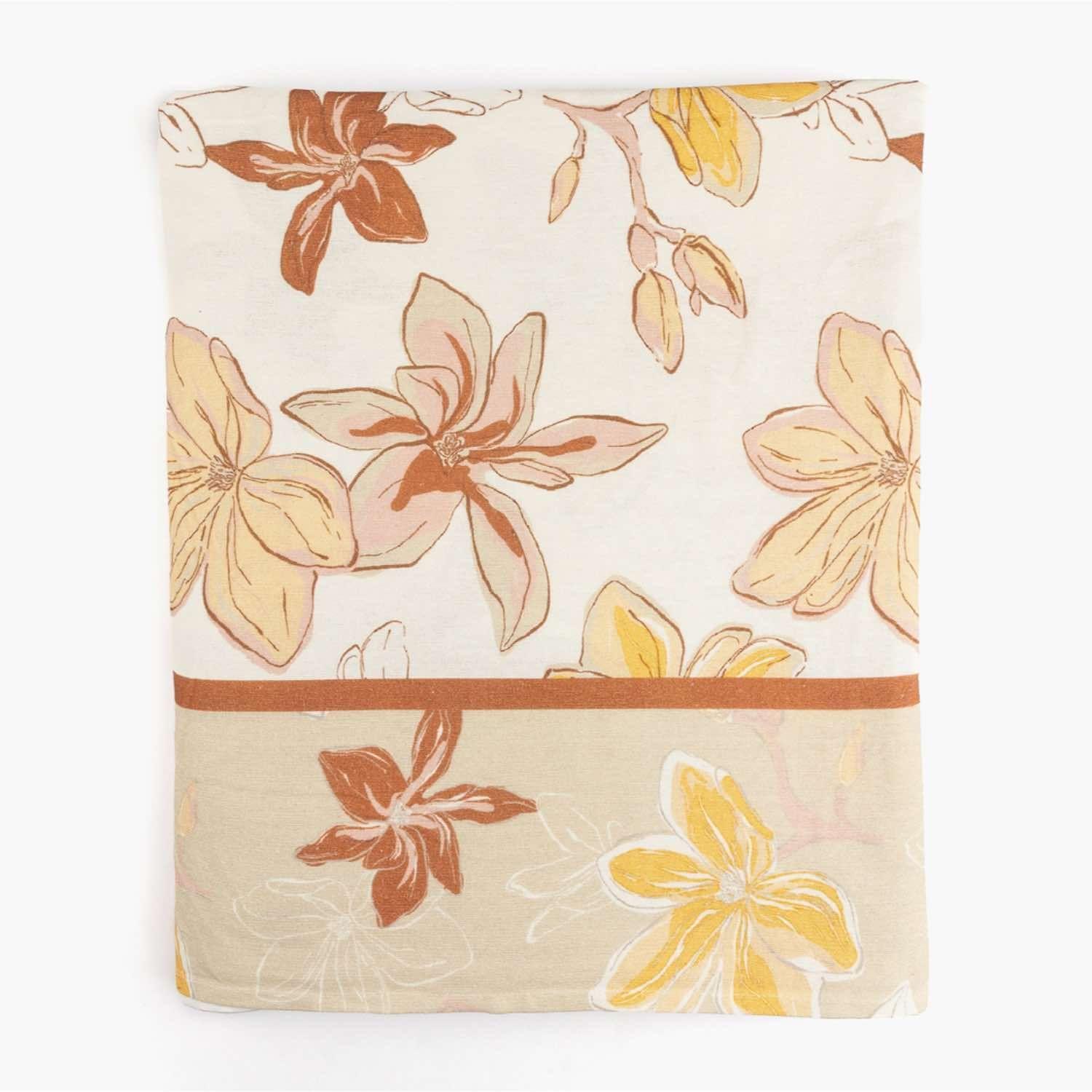 Mantel Flores Acuarela Diámetro 200 Cm Beige-0