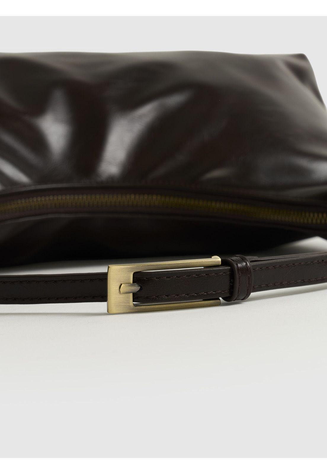 Cartera De Hombro Acharolada Herraje Handle Woman-4