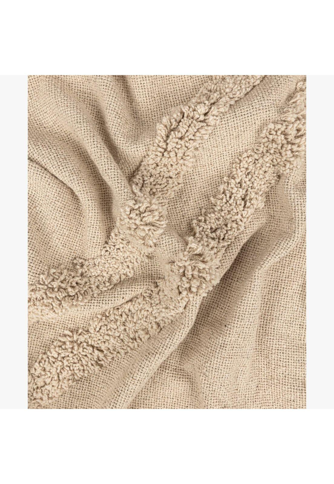 Manta Boho Algodón Textura Beige-3