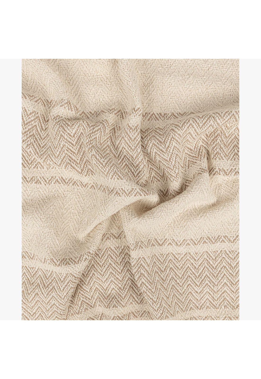 Manta Algodón Zigzag Beige-2