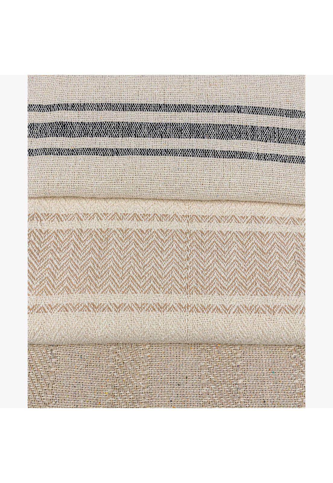 Manta Algodón Zigzag Beige-3
