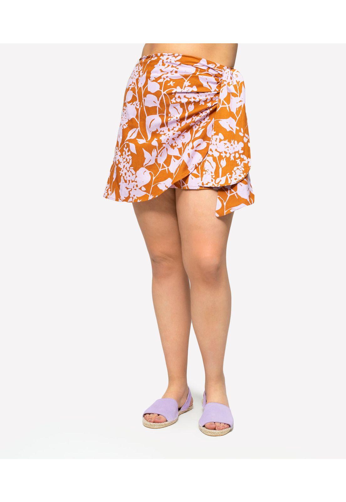 Falda Mini Beach People Abstract Liliac Flower Lounge-2