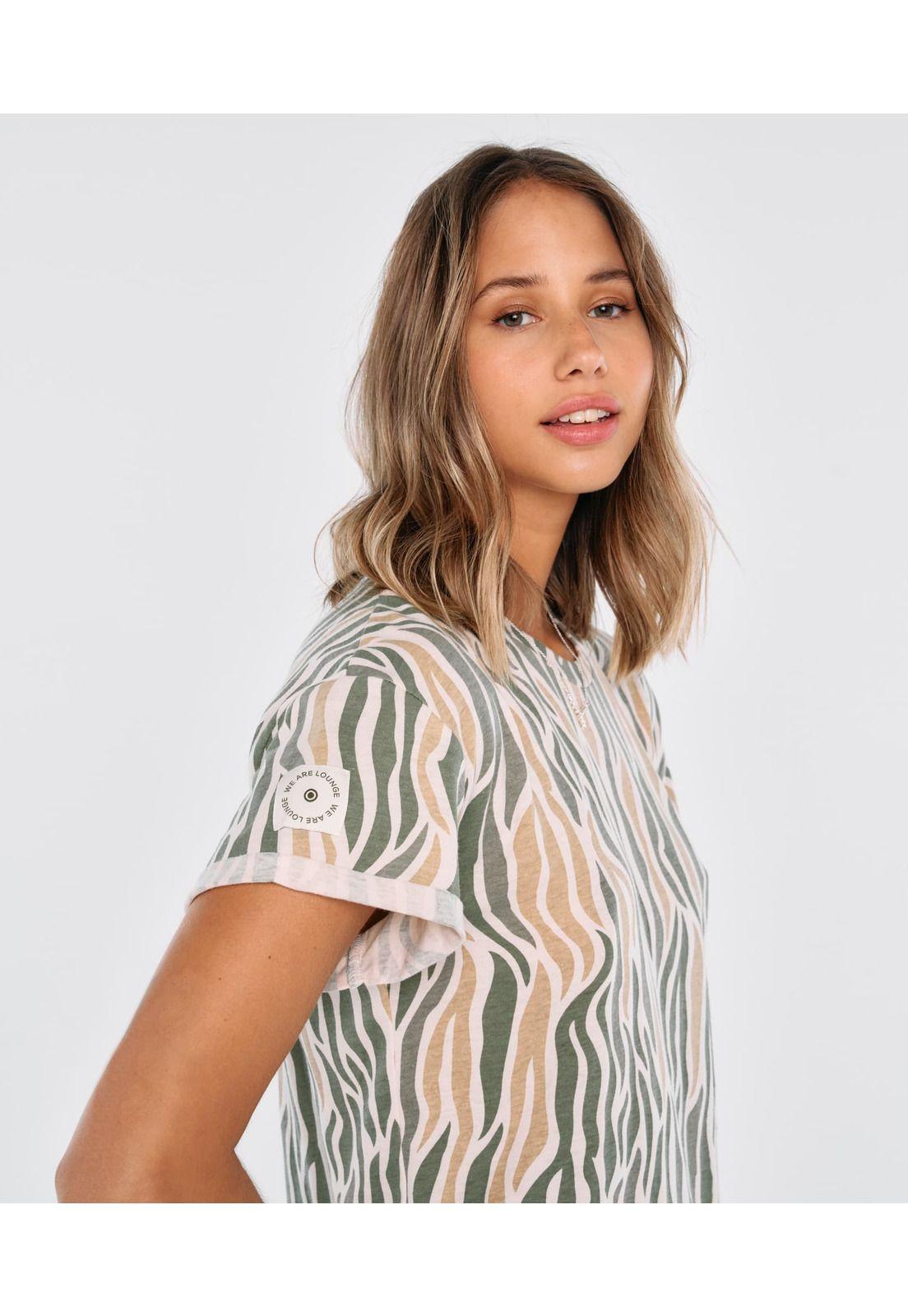 Camisa De Dormir Mujer Manga Corta Verde-1