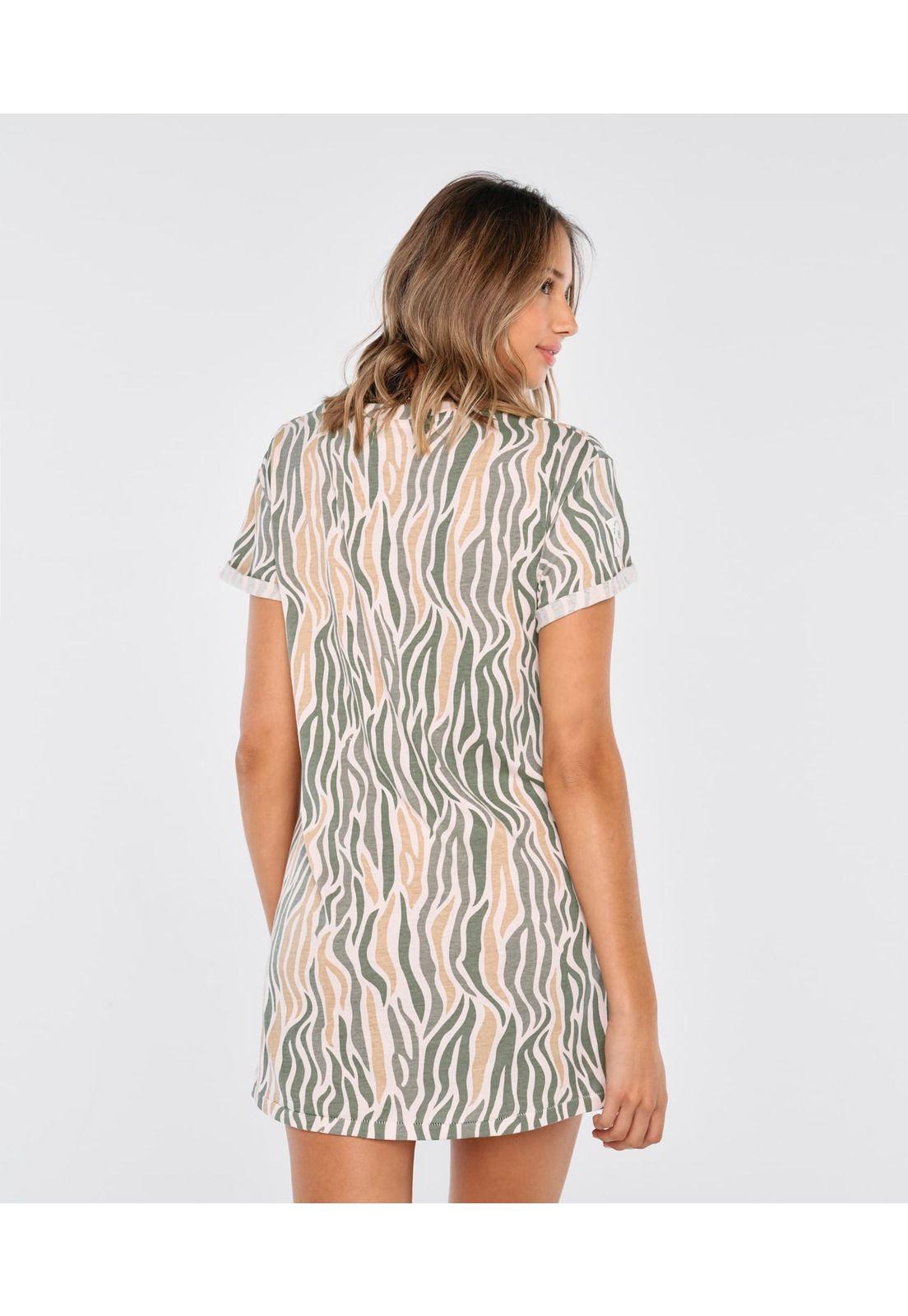 Camisa De Dormir Mujer Manga Corta Verde-2