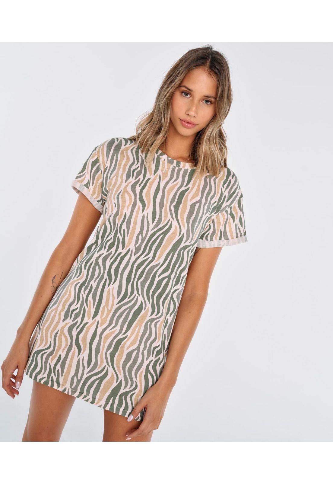 Camisa De Dormir Mujer Manga Corta Verde-3