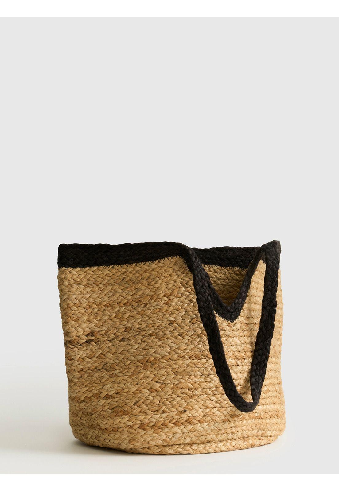 Bolso Playero Paradiso Yute Negro-1