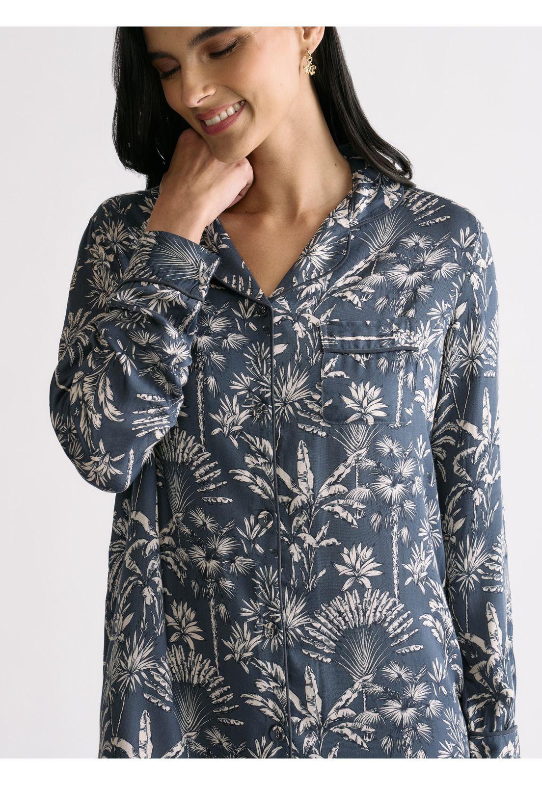 Pijama Camisero Palmeras Dreamy-3