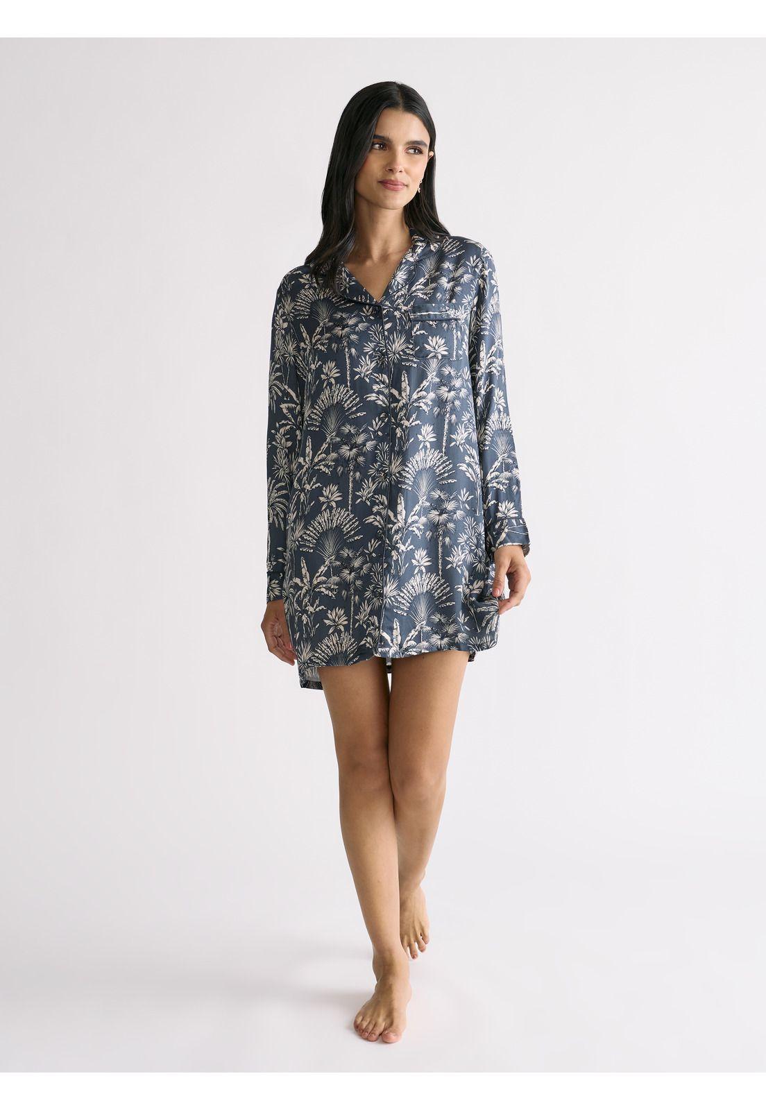 Pijama Camisero Palmeras Dreamy-2