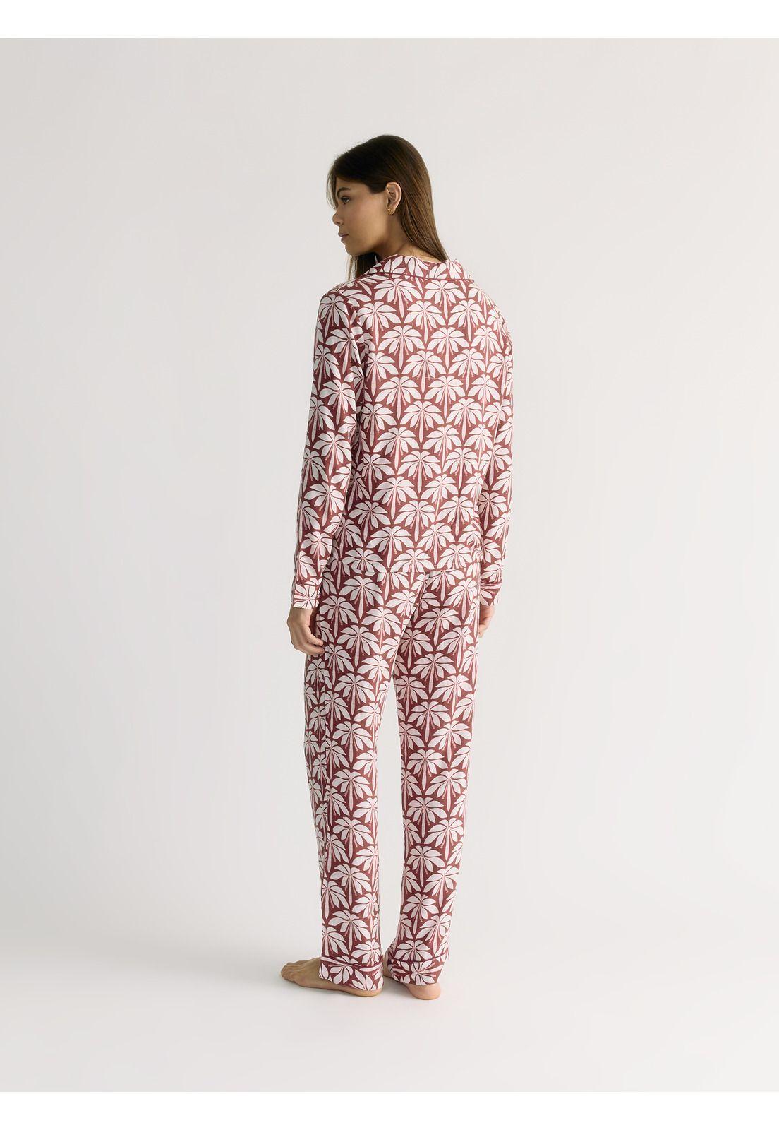 Pijama Camisero Palmeras Dreamy-2