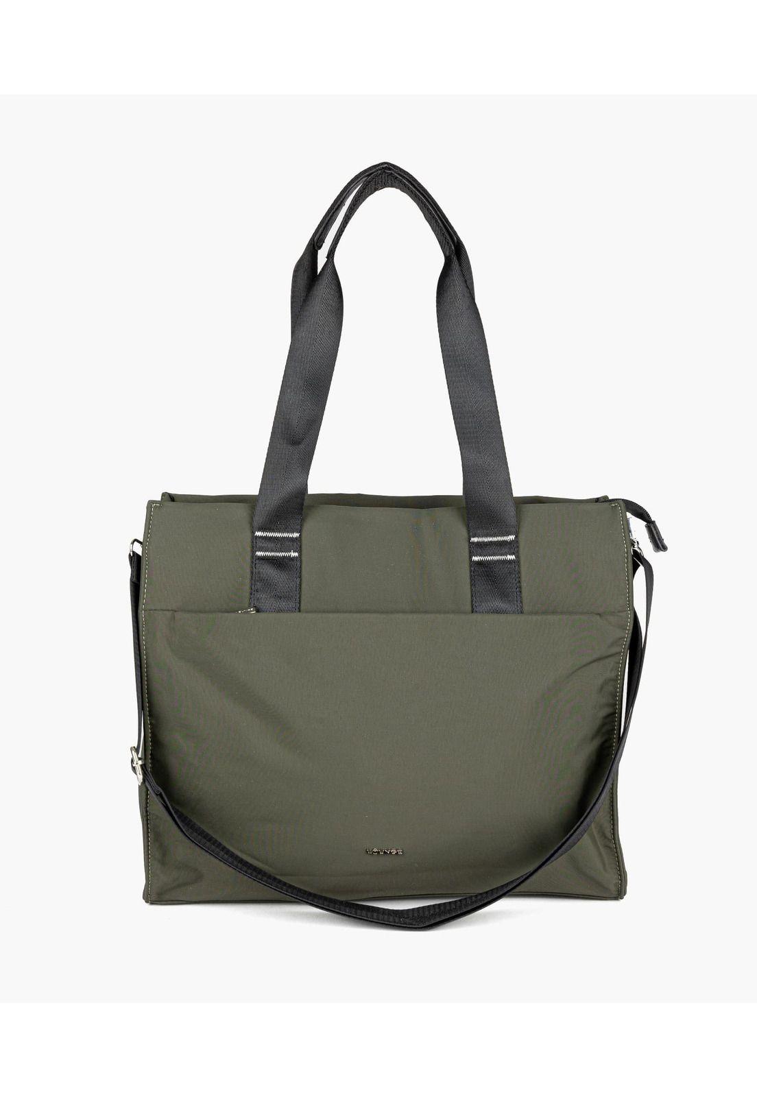 Cartera De Hombro Notebook Icónica Nylon Verde Musgo-0