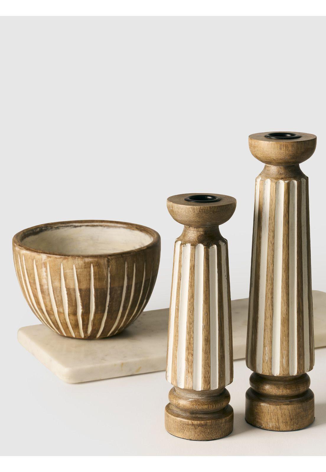 Candelabro Madera 20 x 6 cm-2