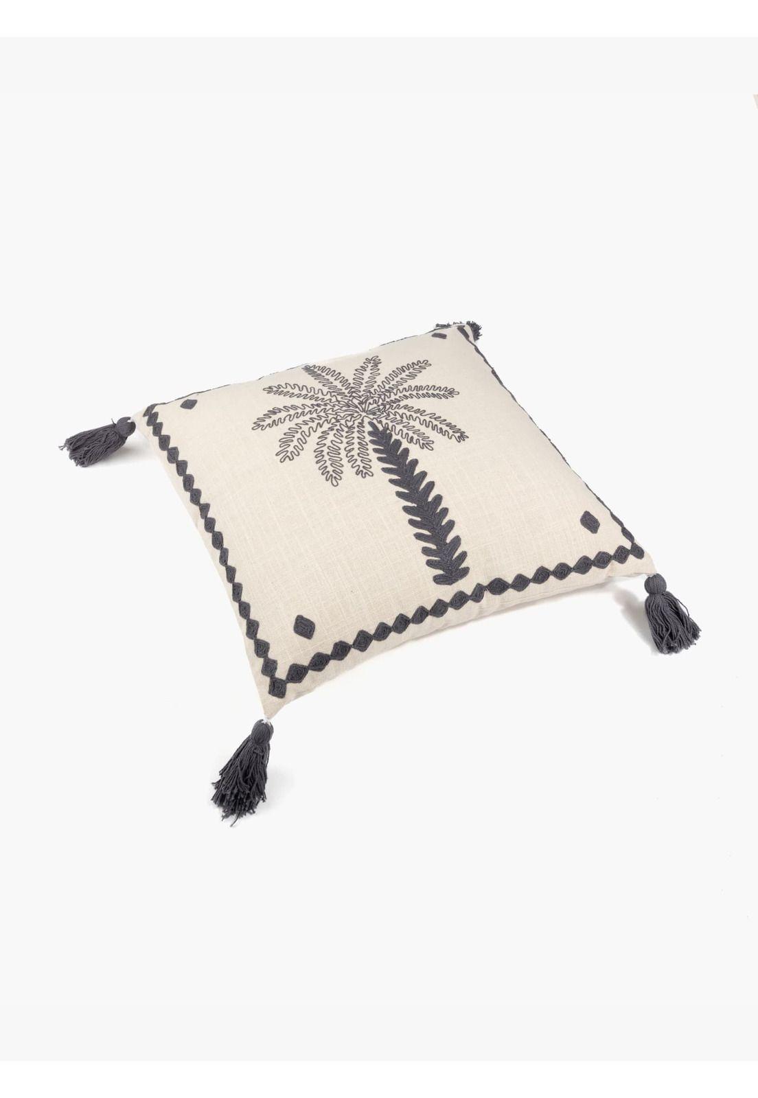 Cojín Algodón Palmeras Bordadas 45 x 45 cm-1