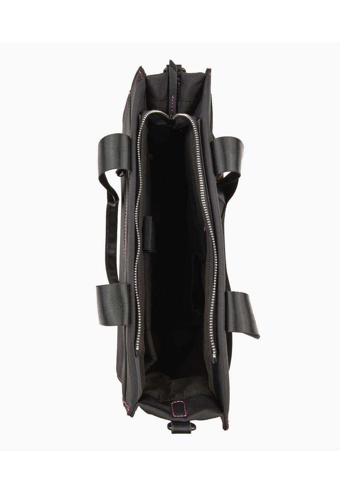 Cartera De Hombro Notebook Nylon Llavero Negro-2