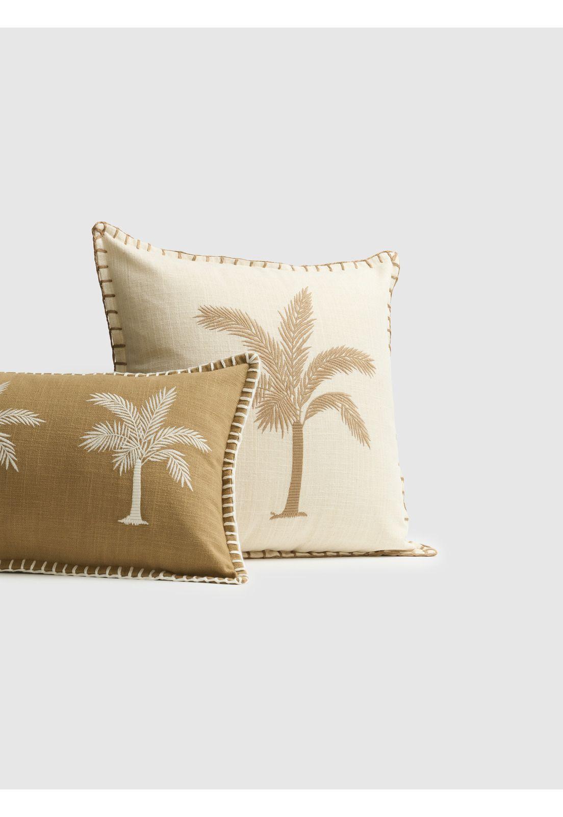 Cojín Funda Lavable Palmera 45 x 45 cm Camel-2