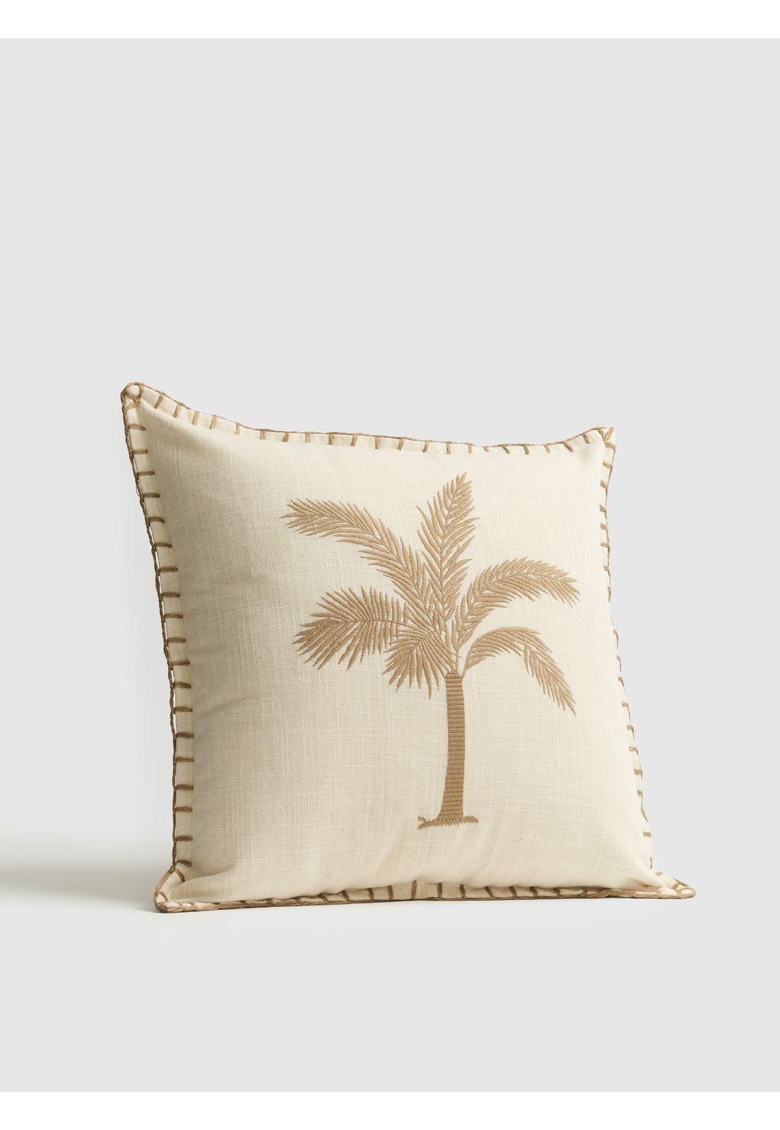 Cojín Funda Lavable Palmera 45 x 45 cm Camel-4