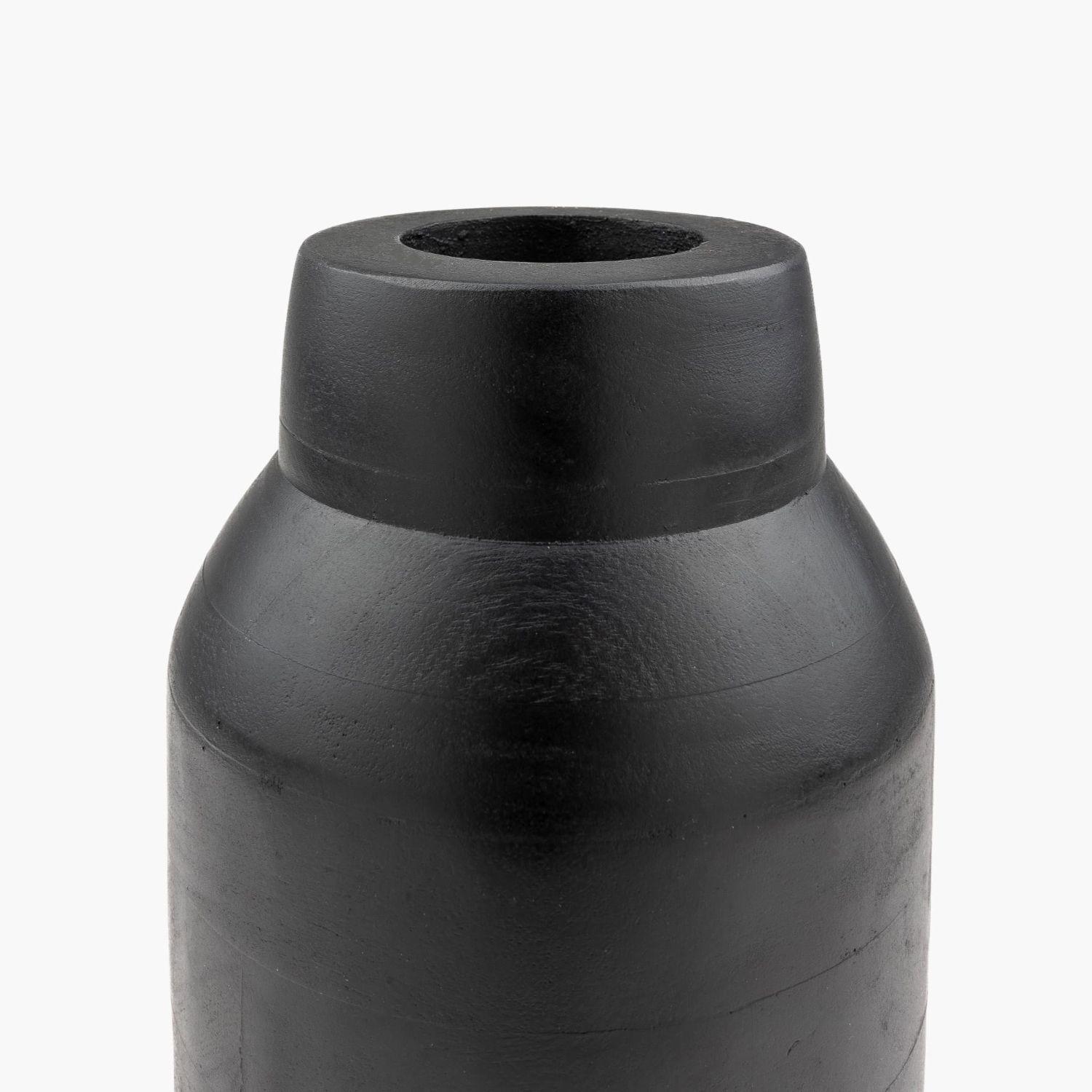 Jarrón Mujer Madera Negro-2