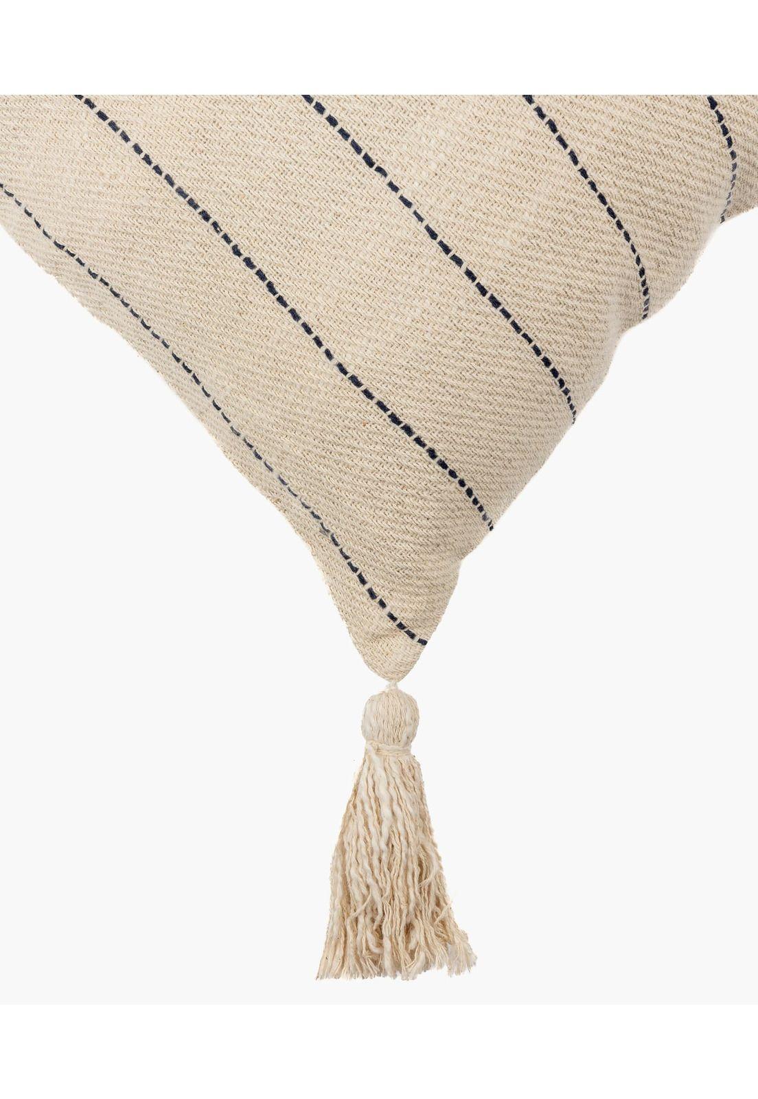 Cojín Algodón Bordado Borlas 45 X 45 Cm Blanco-2