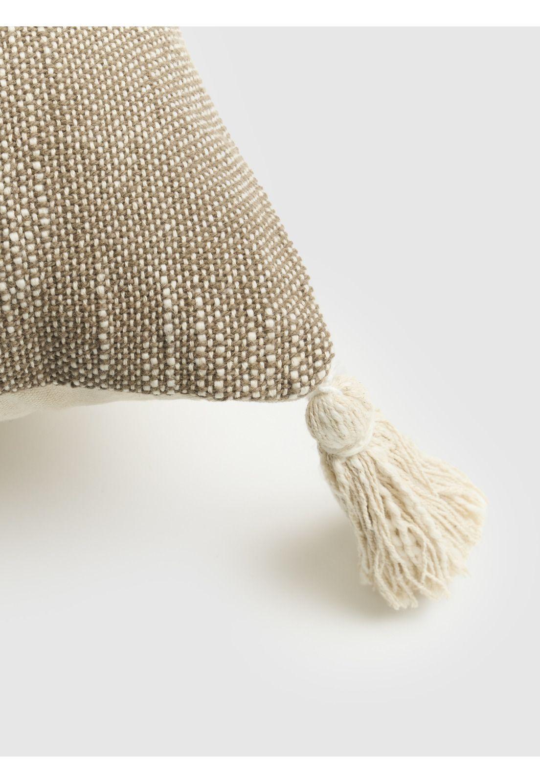 Cojín Textura Tassels Boho 45 x 45 cm Verde-2