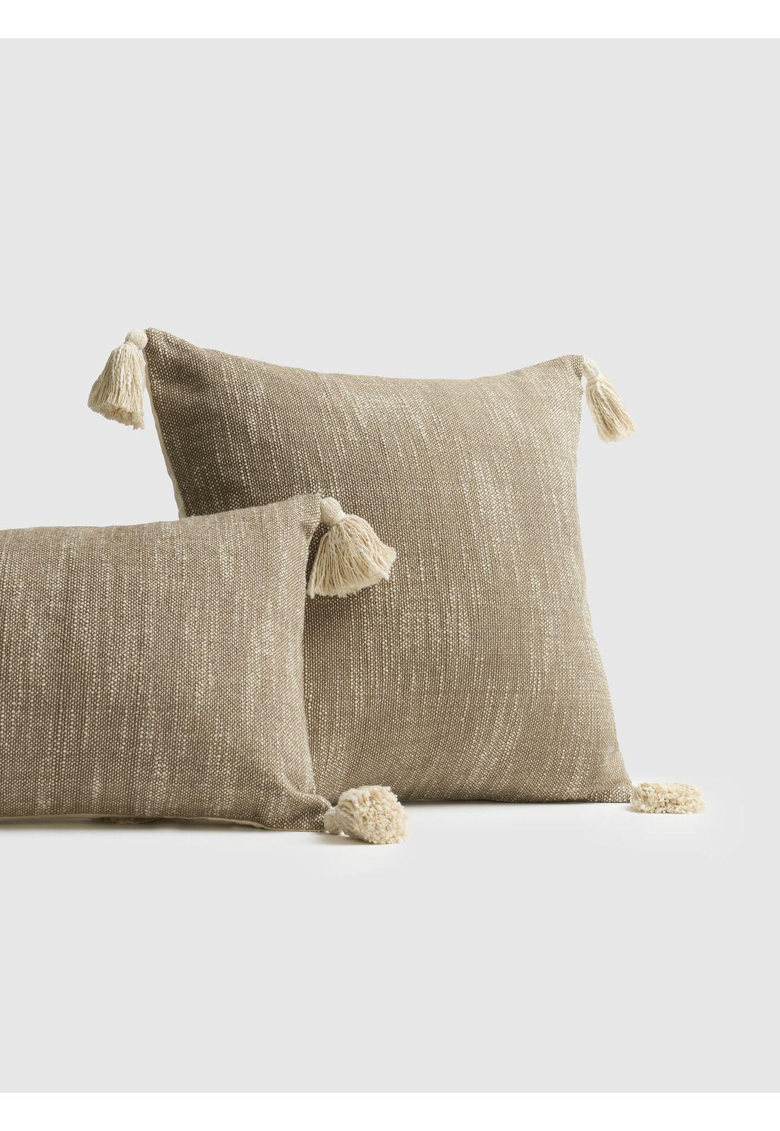 Cojín Textura Tassels Boho 45 x 45 cm Verde-3