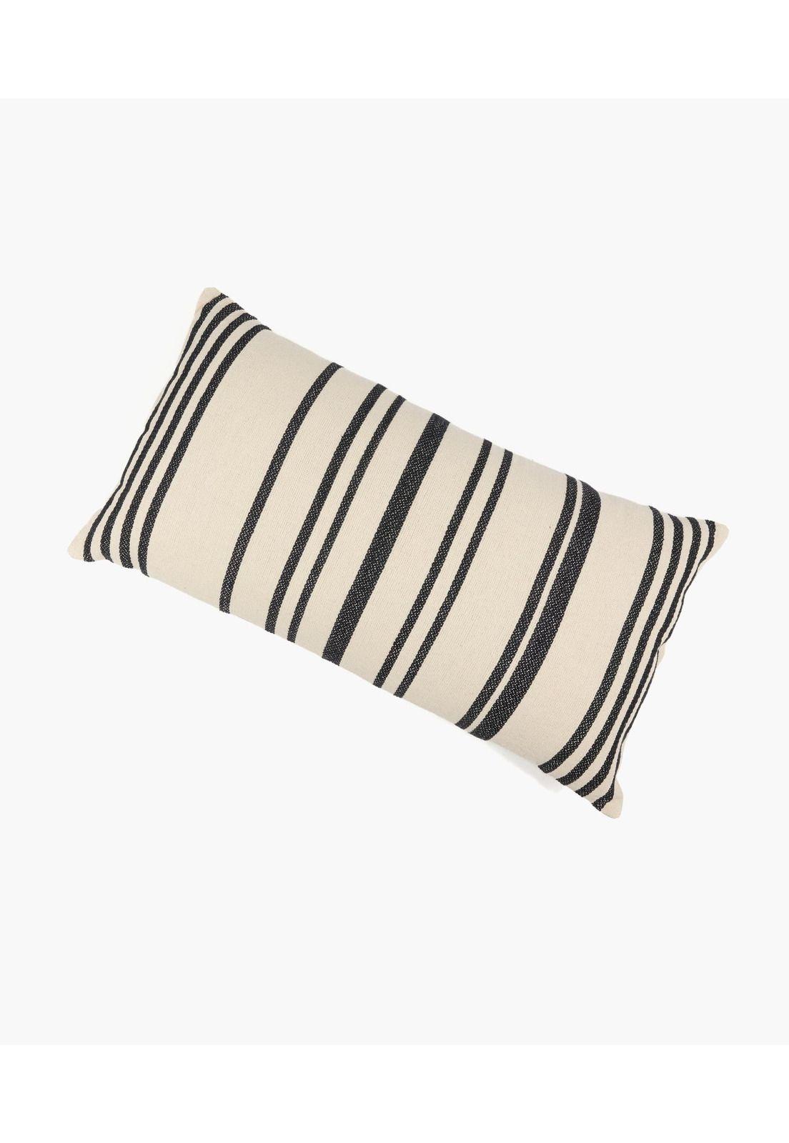 Cojín Algodón Con Líneas 30 X 60 Cm Beige-0