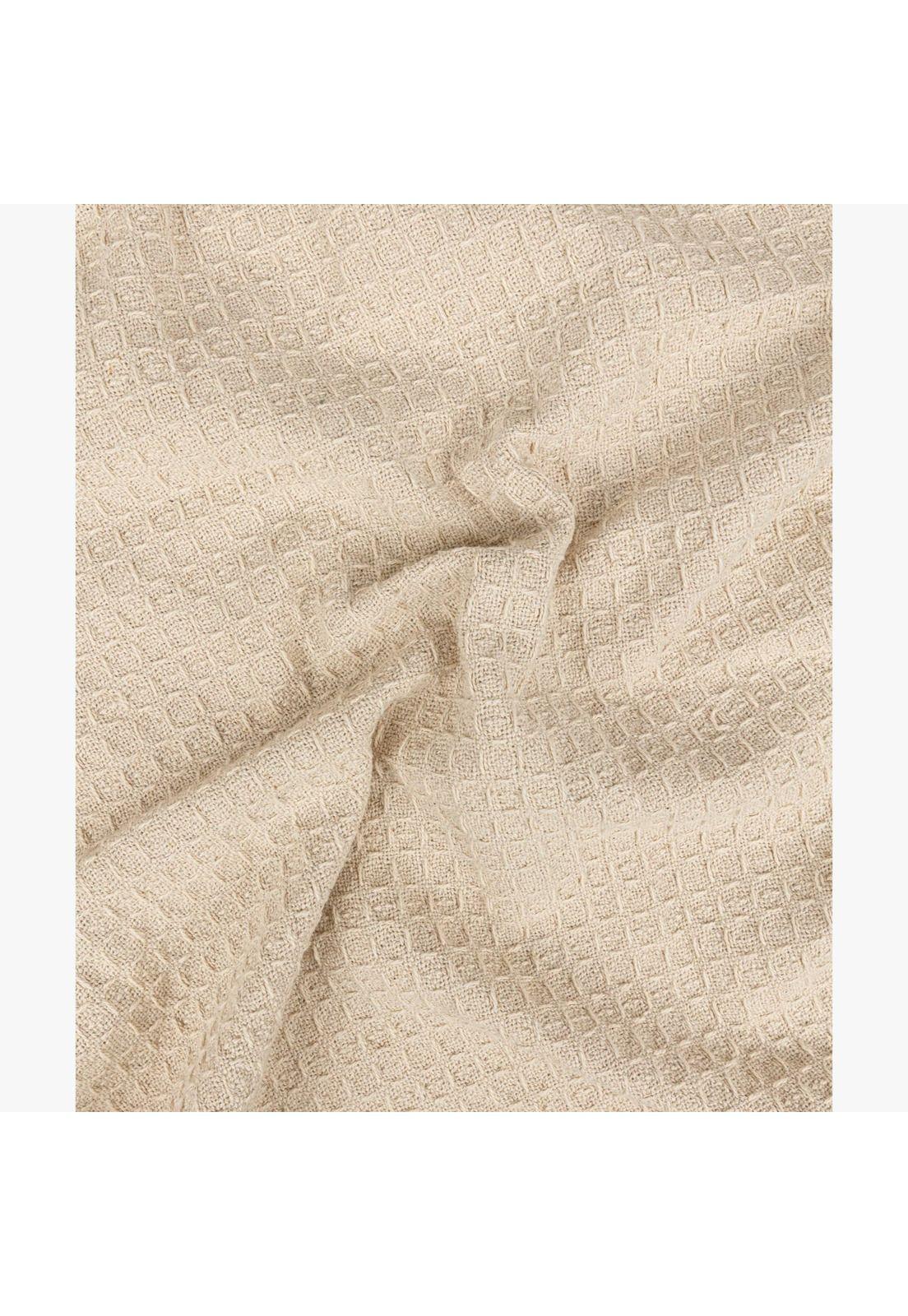 Manta Algodón Waffle Beige-2
