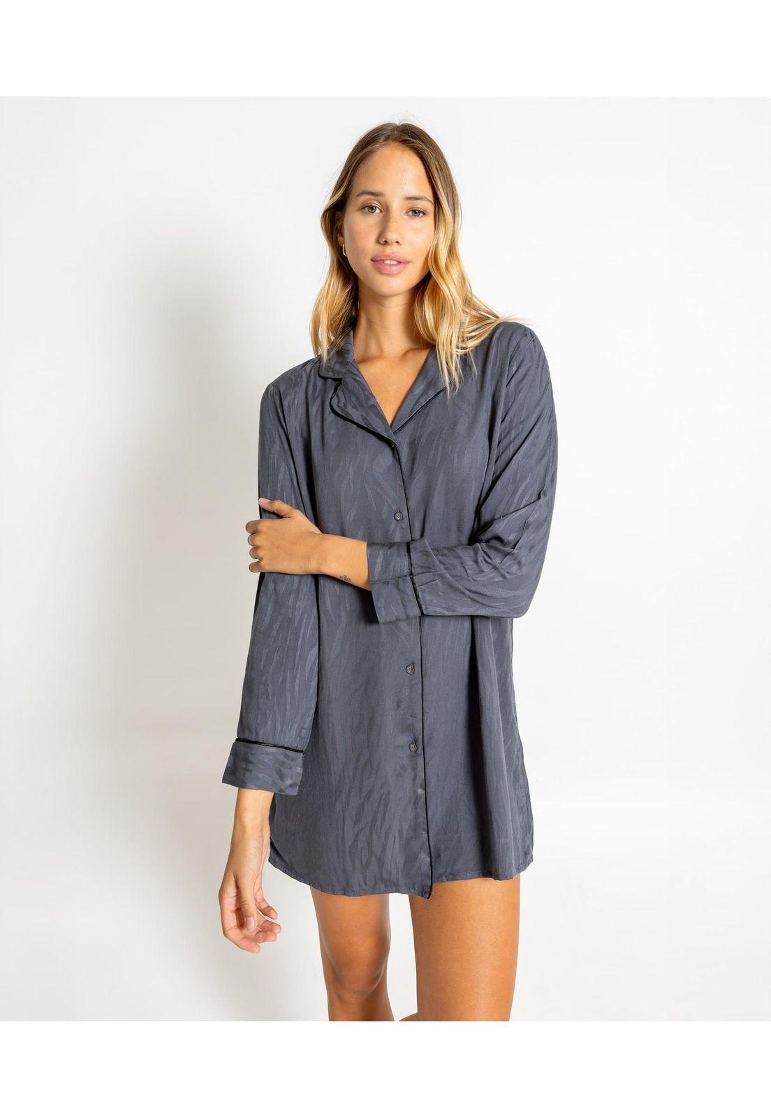 Camisa De Dormir Dreamy Cebra Gris-3