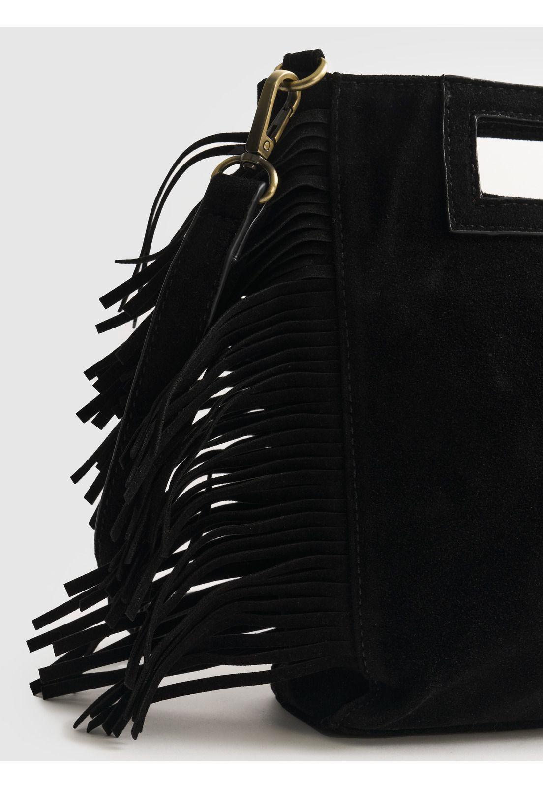 Cartera De Hombro Cuadrada Flecos Boho-4