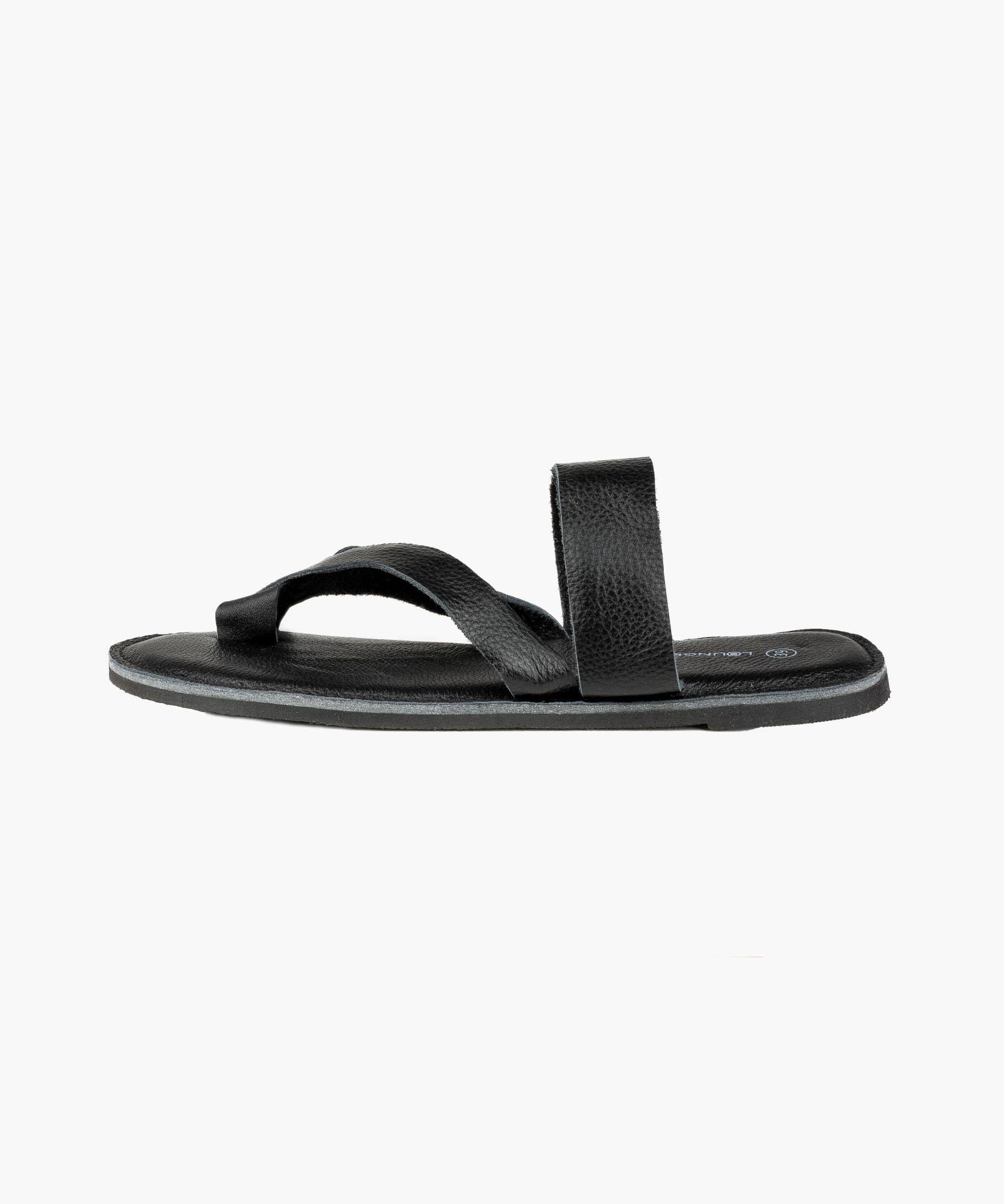 Sandalias Mujer Cuero 38 Negro-0