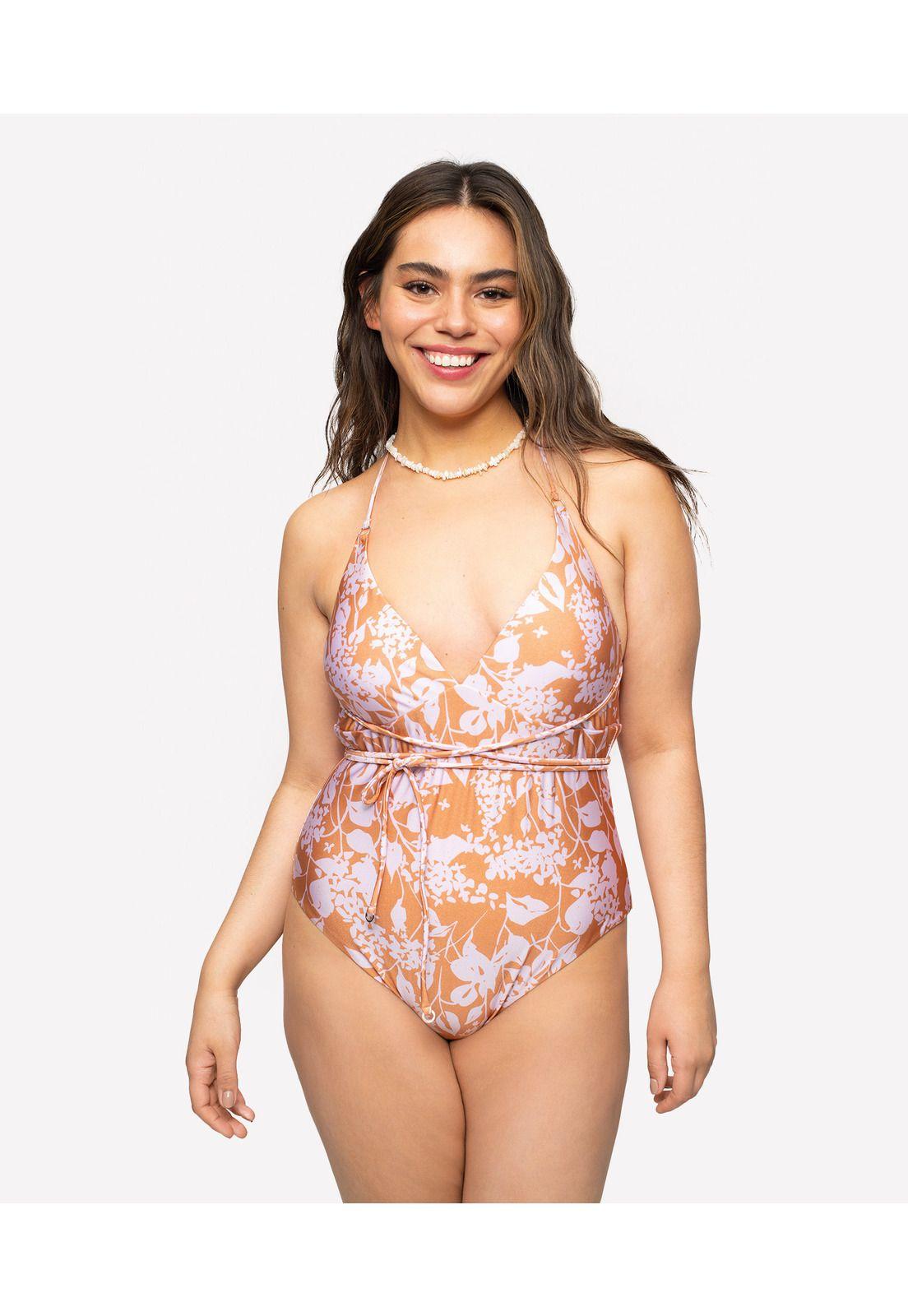 Traje De Baño Paradiso Amarras Abstract Liliac Flower-0