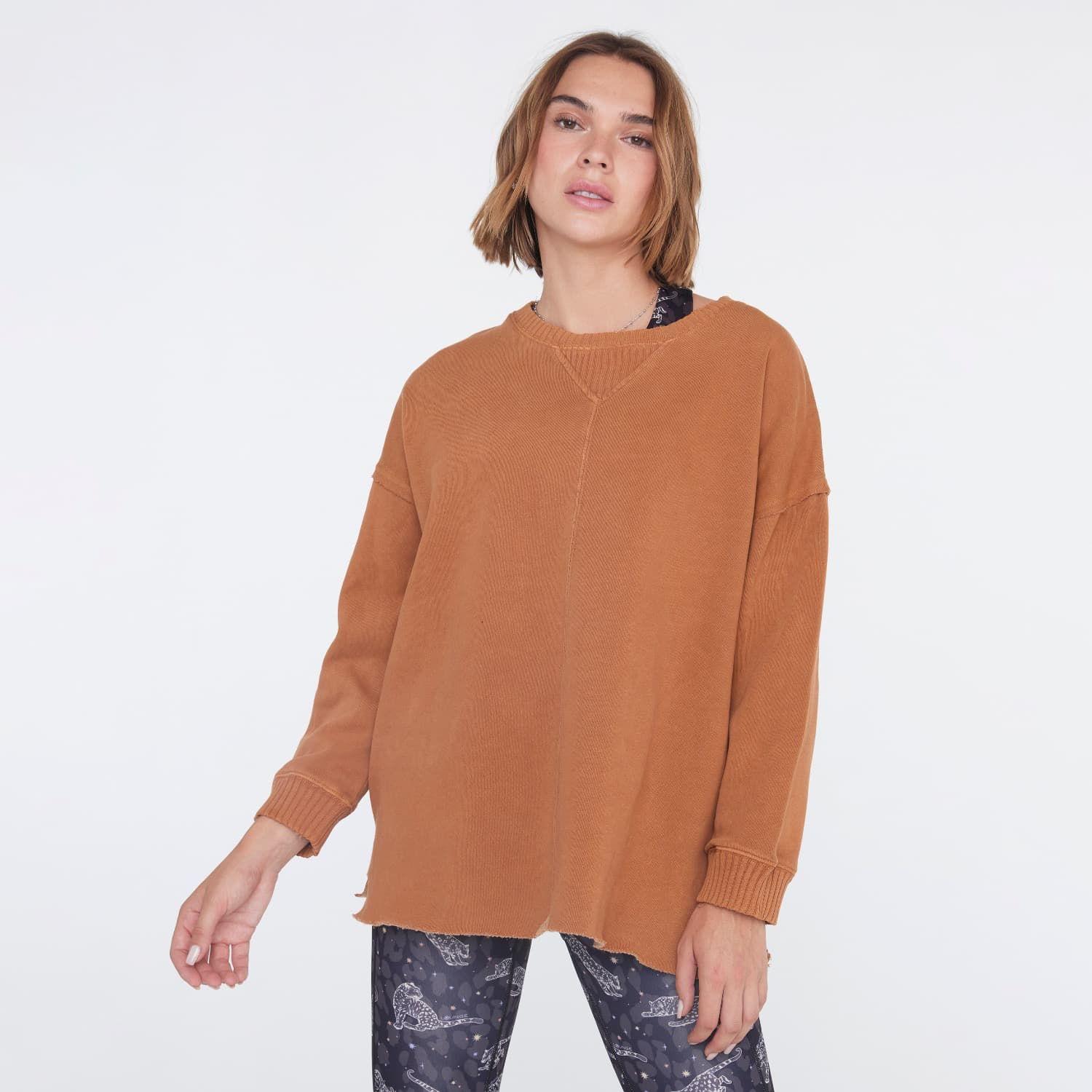 Polerón Mujer Crew L Terracota-0