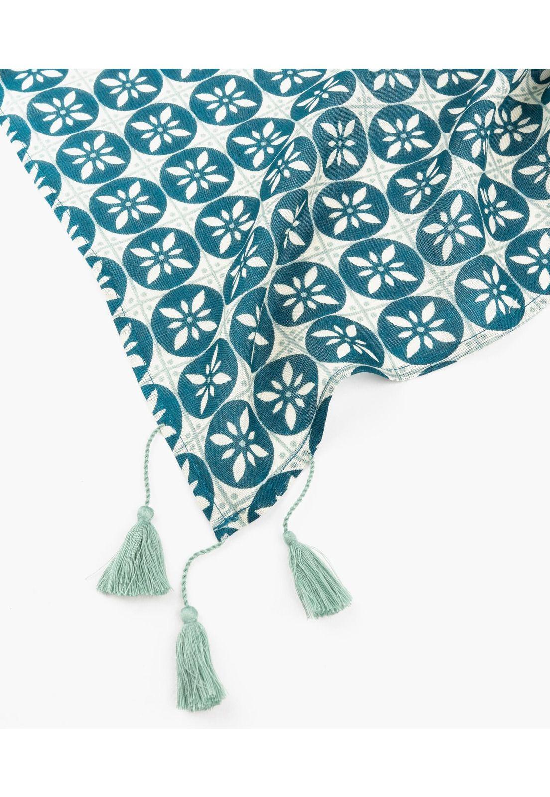 Pañuelo Mujer Triángulo Retro Azul-0