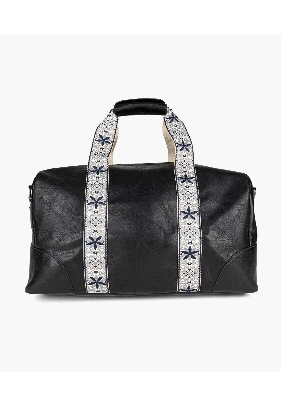 Bolso De Viaje Boho Con Bordado Negro-2