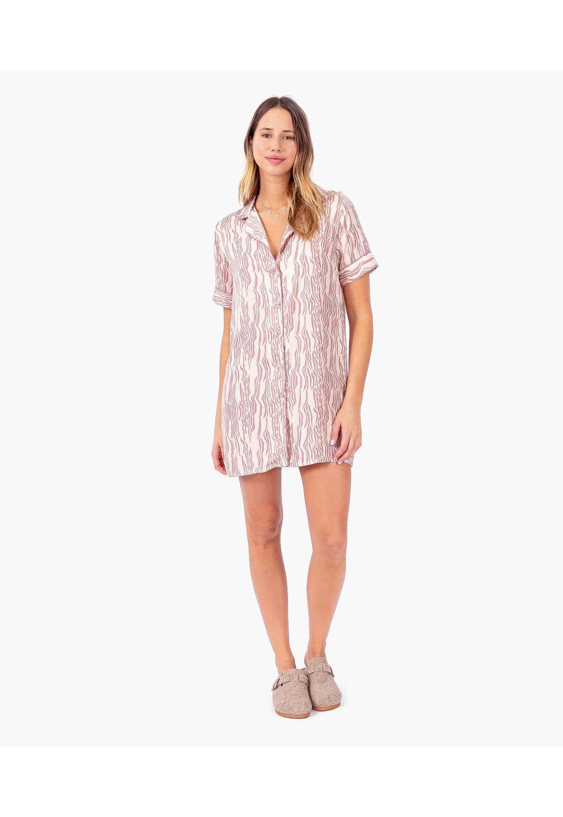 Camisa De Dormir Dreamy Cebra Rosado-1