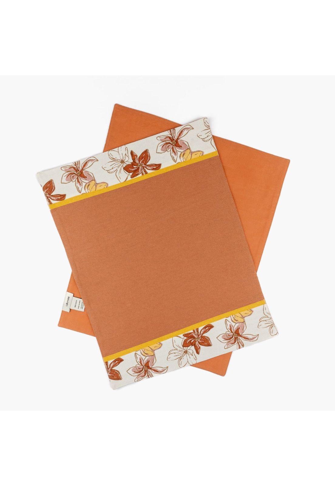 Set Individuales Borde Flores Terracota-1