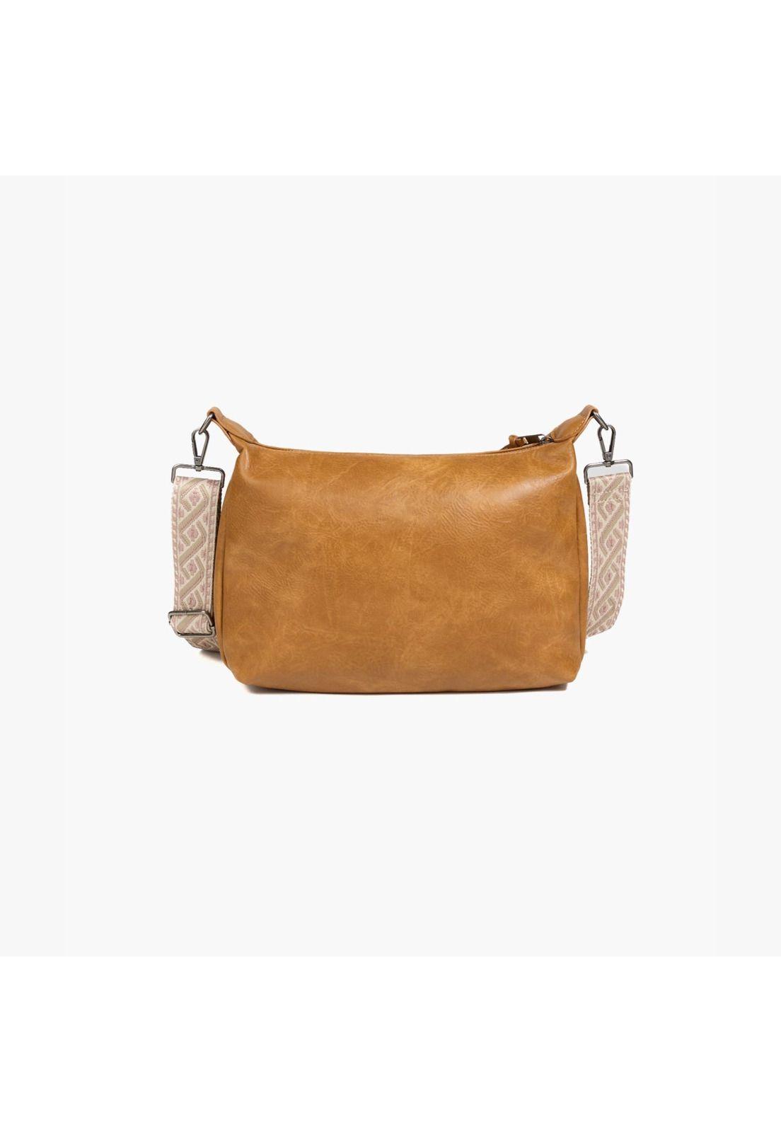 Cartera Bandolera Strap Bordado Camel-2