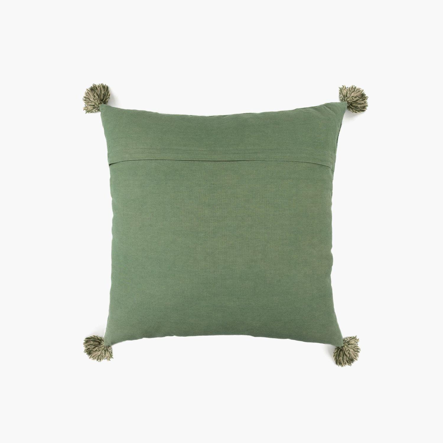 Cojín Mujer Algodón Detalle Bordado 45 X 45 Cm Verde-1