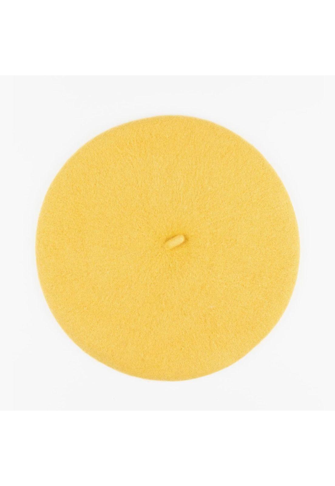 Boina Mujer Lana Amarillo-0