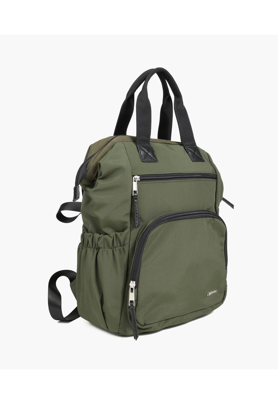 Mochila Maternal Nylon Verde Musgo-2
