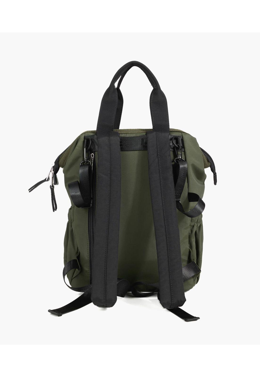 Mochila Maternal Nylon Verde Musgo-3