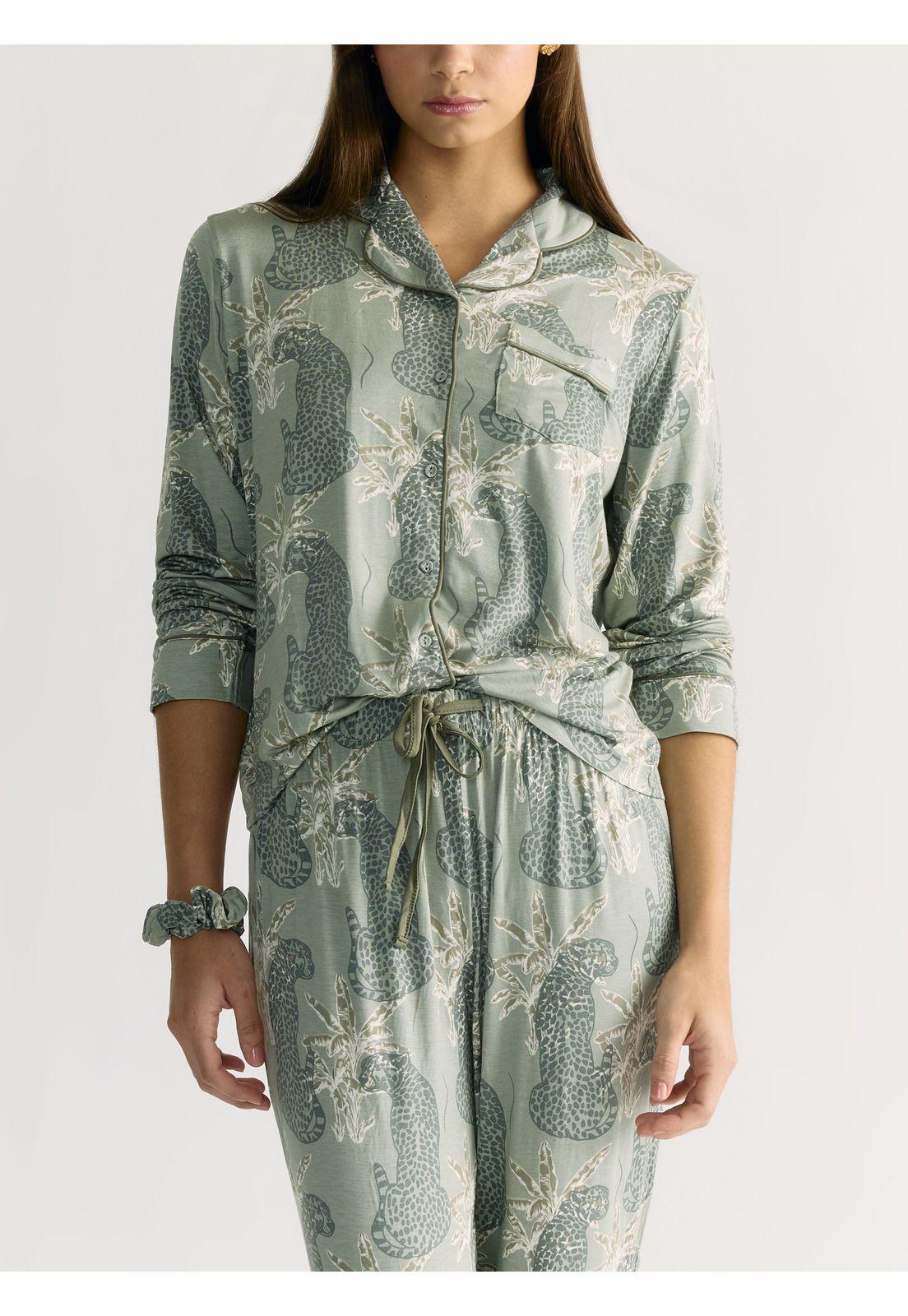 Set Pijama Tigres Verde Dreamy-3