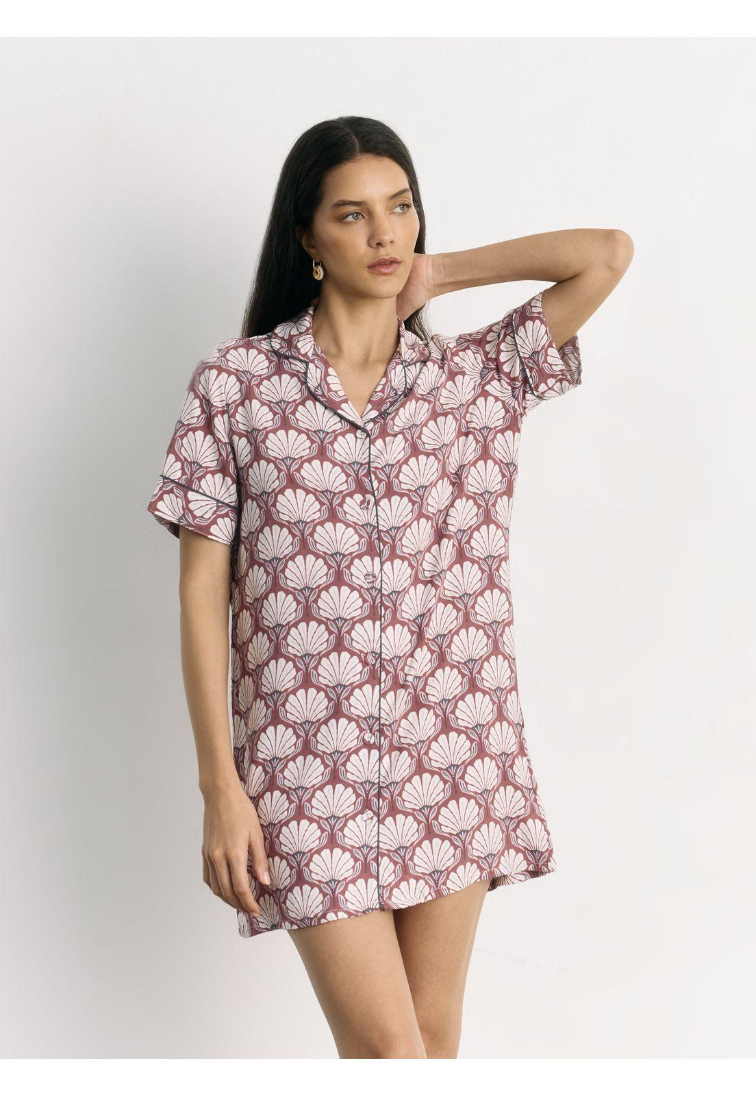 Camisa De Dormir Flores-0