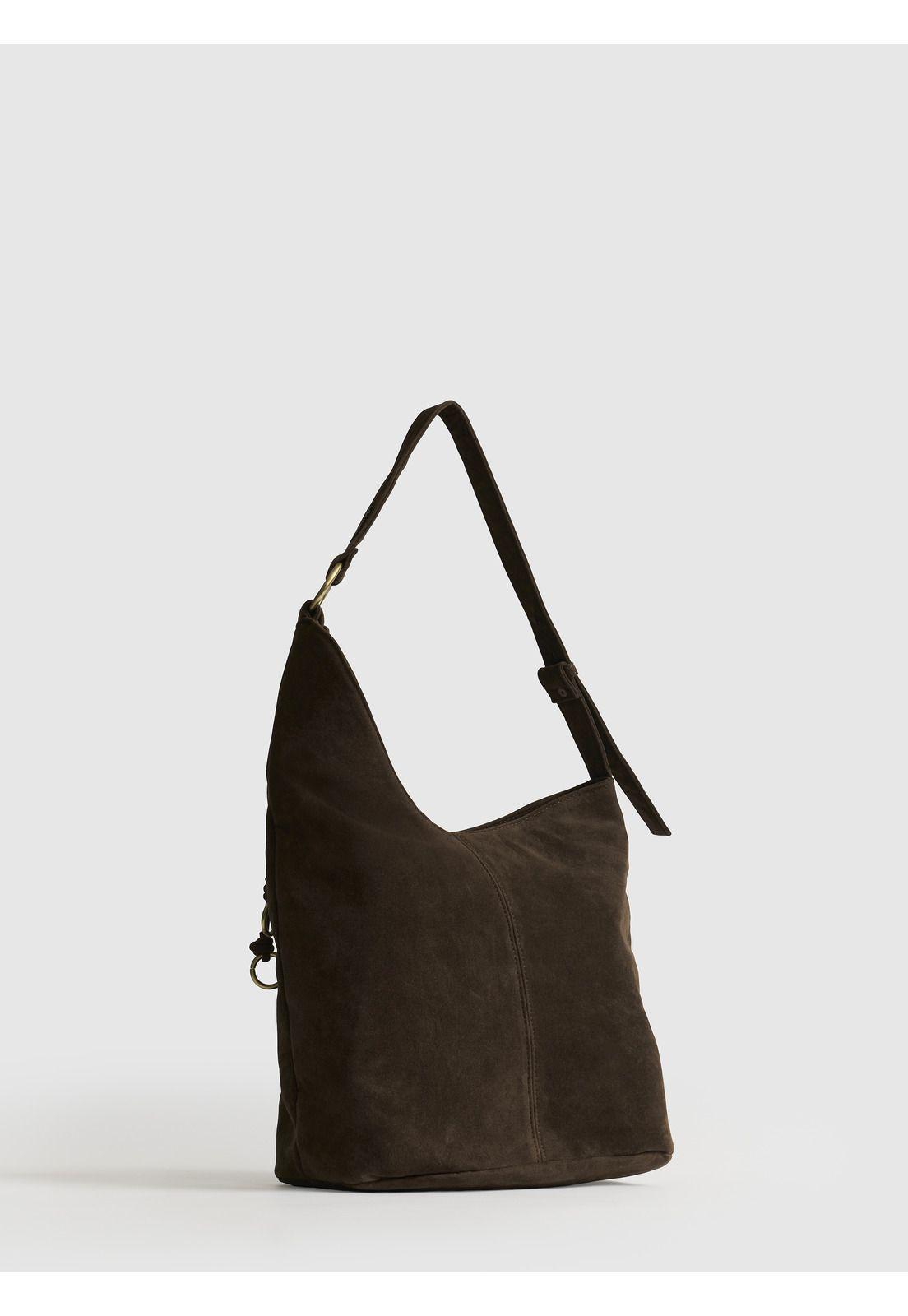 Cartera De Hombro Fake Suede Asimétrica-2