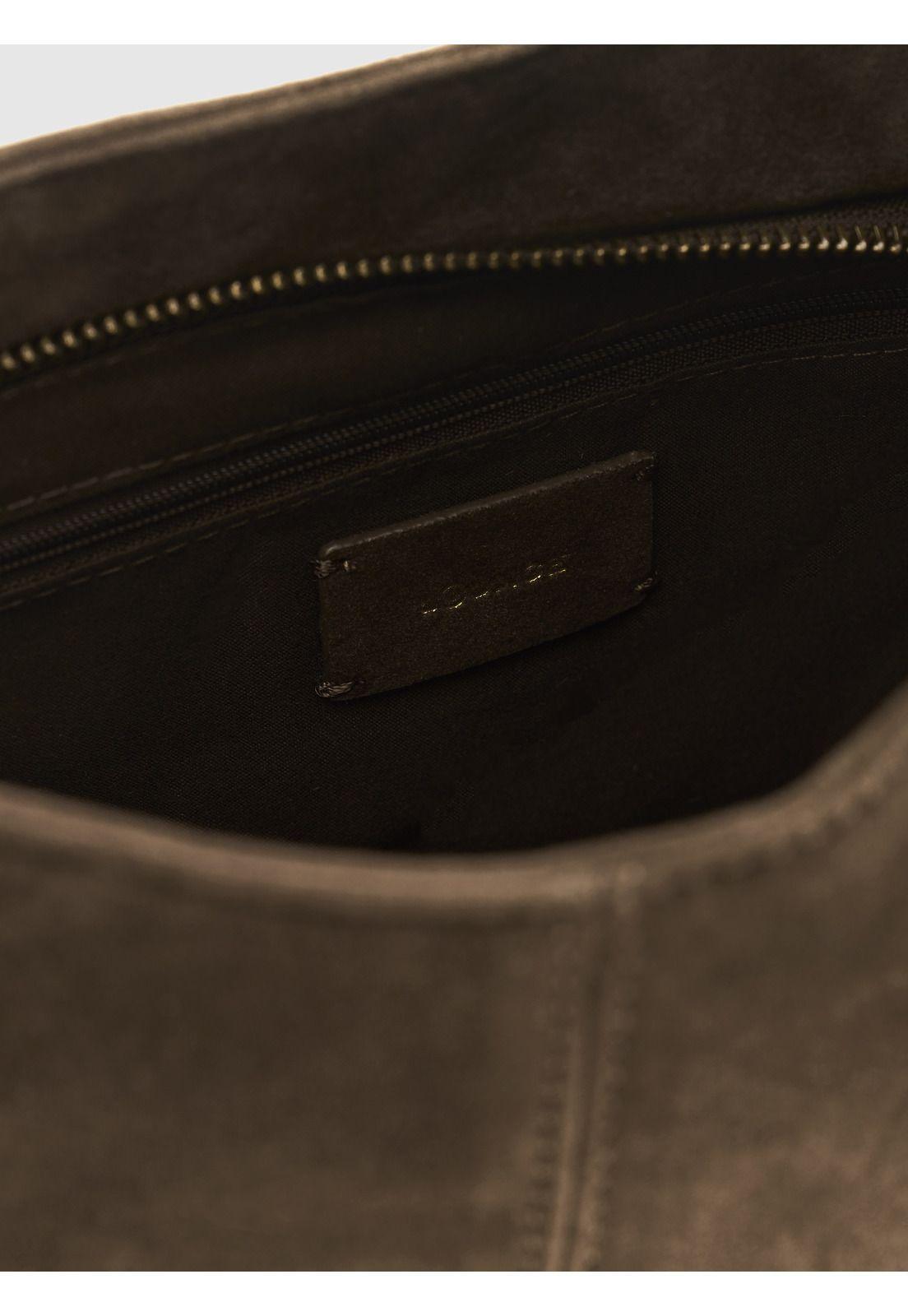 Cartera De Hombro Fake Suede Asimétrica-4