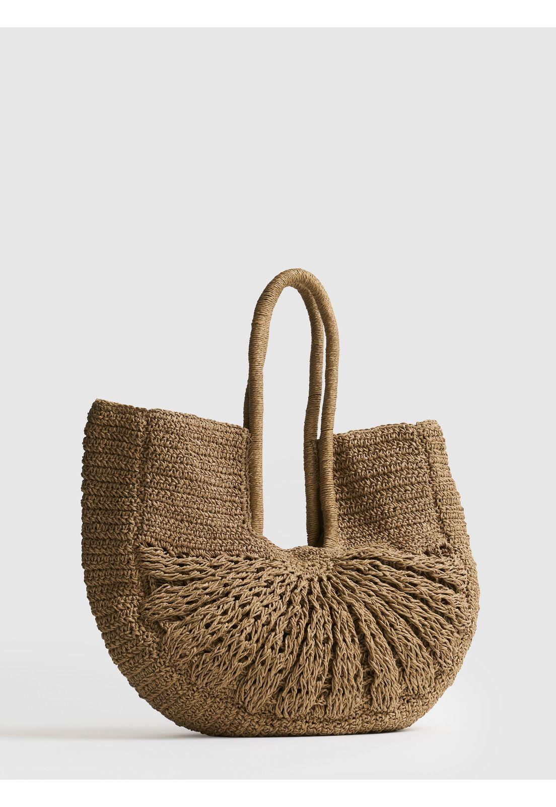 Bolso De Playa Nudo Central Paradiso Beige-2